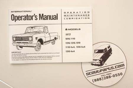 1972 Pickup Owners Manual