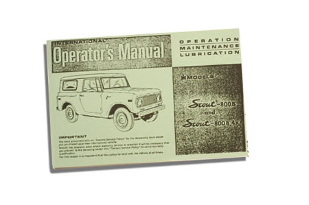 Scout 800 A Owners Manual (Authorized Reprint)
