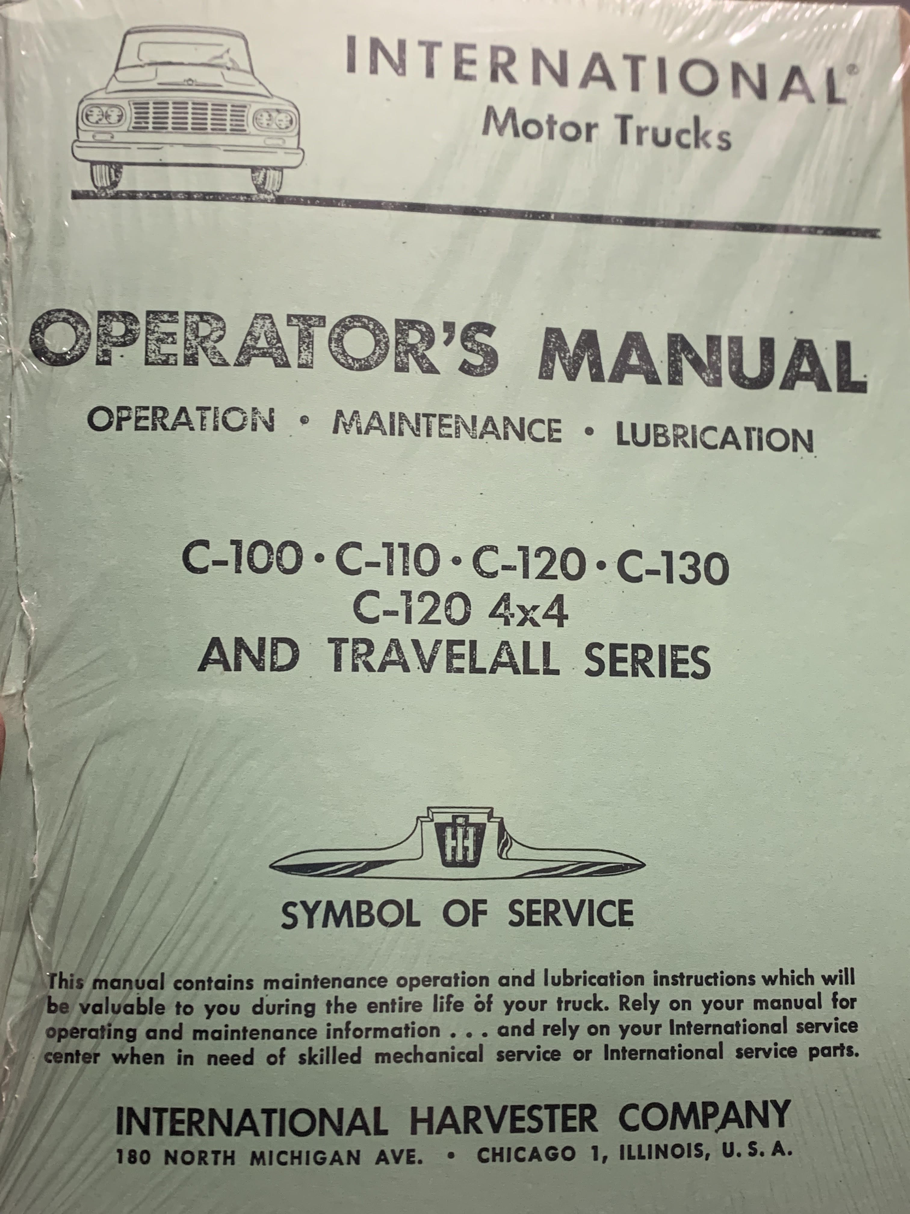 International Motor Truck Operators Manual For 1961-1963 (C-line) C100-130.