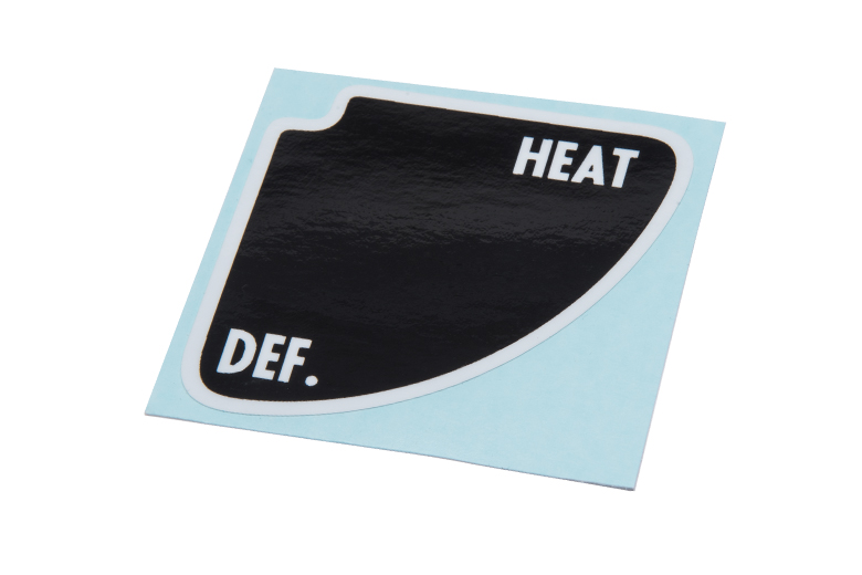 Scout 80, Scout 800 Decal Sticker "Defrost Heat" Reproduction Black With White Outline