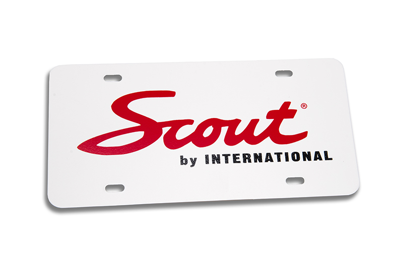 Cursive Scout Logo License Plate