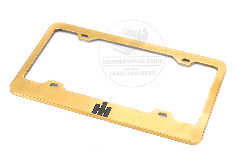 Solid Brass License Plate Frame With "IH"