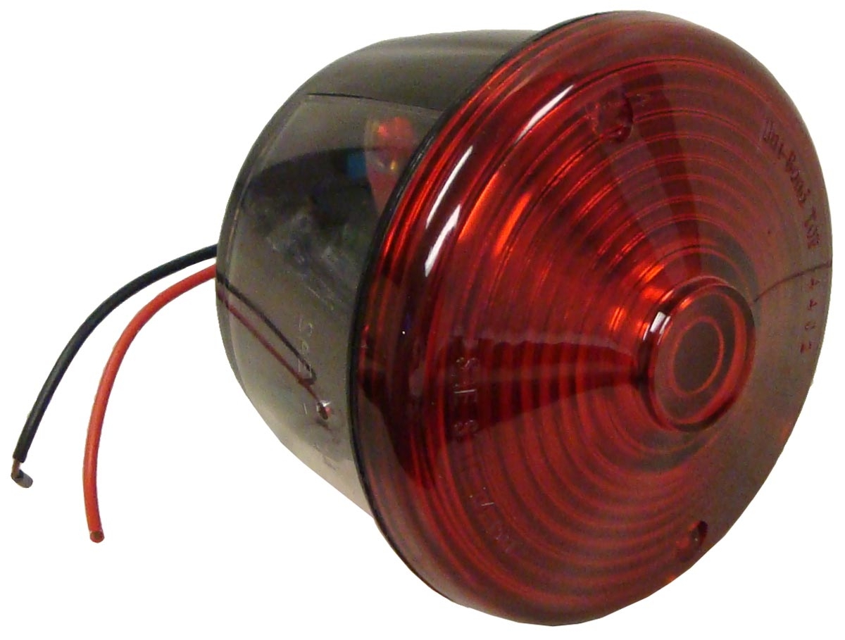 12 Volt Round Red Tail Light Assembly With License Lamp Window