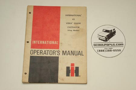 Operators Manual - 45 Vibra Shank Cultivator**call For Availability