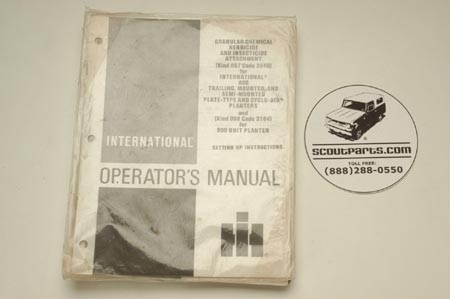Operators Manual - Granular Chemical Herbicide And Insecticide Attachment
