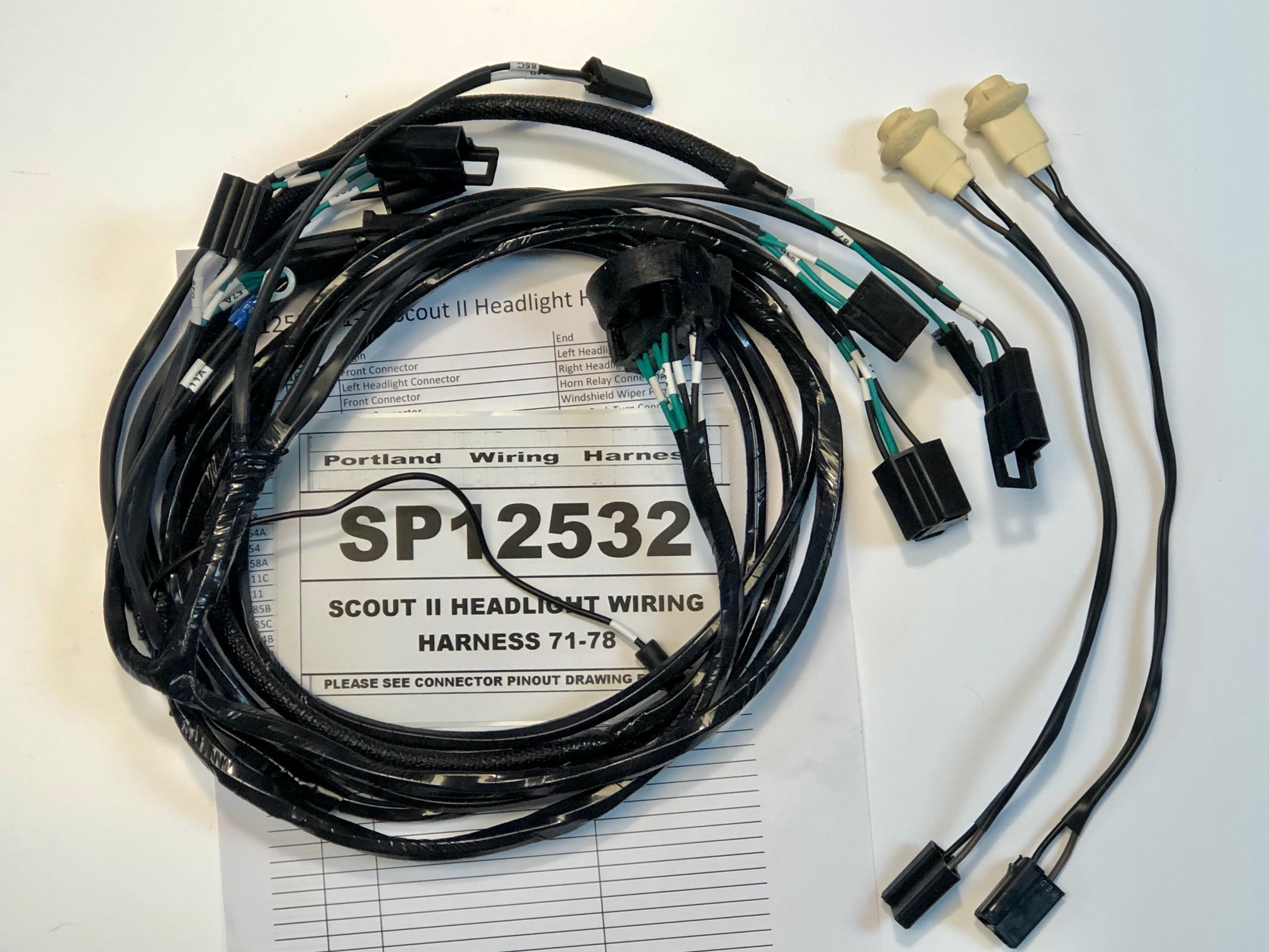 Scout II Headlight Wiring Harness  71-78