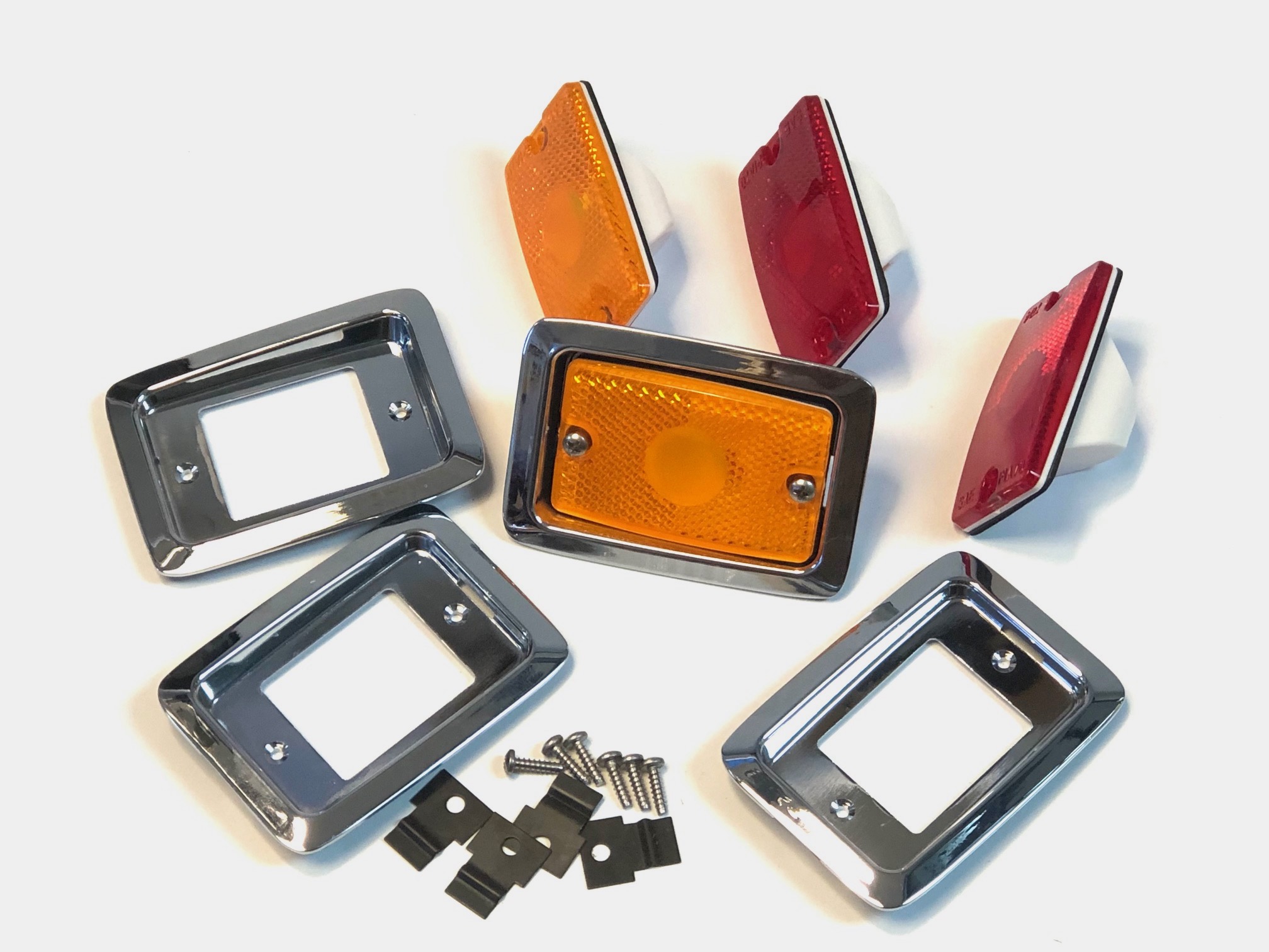 Scout II, Scout Terra, Scout Traveler Premium Metal Side Marker Kit, new 419799C1, 404498C21, 418977C91, 404155C91 amber, 404156C91 red