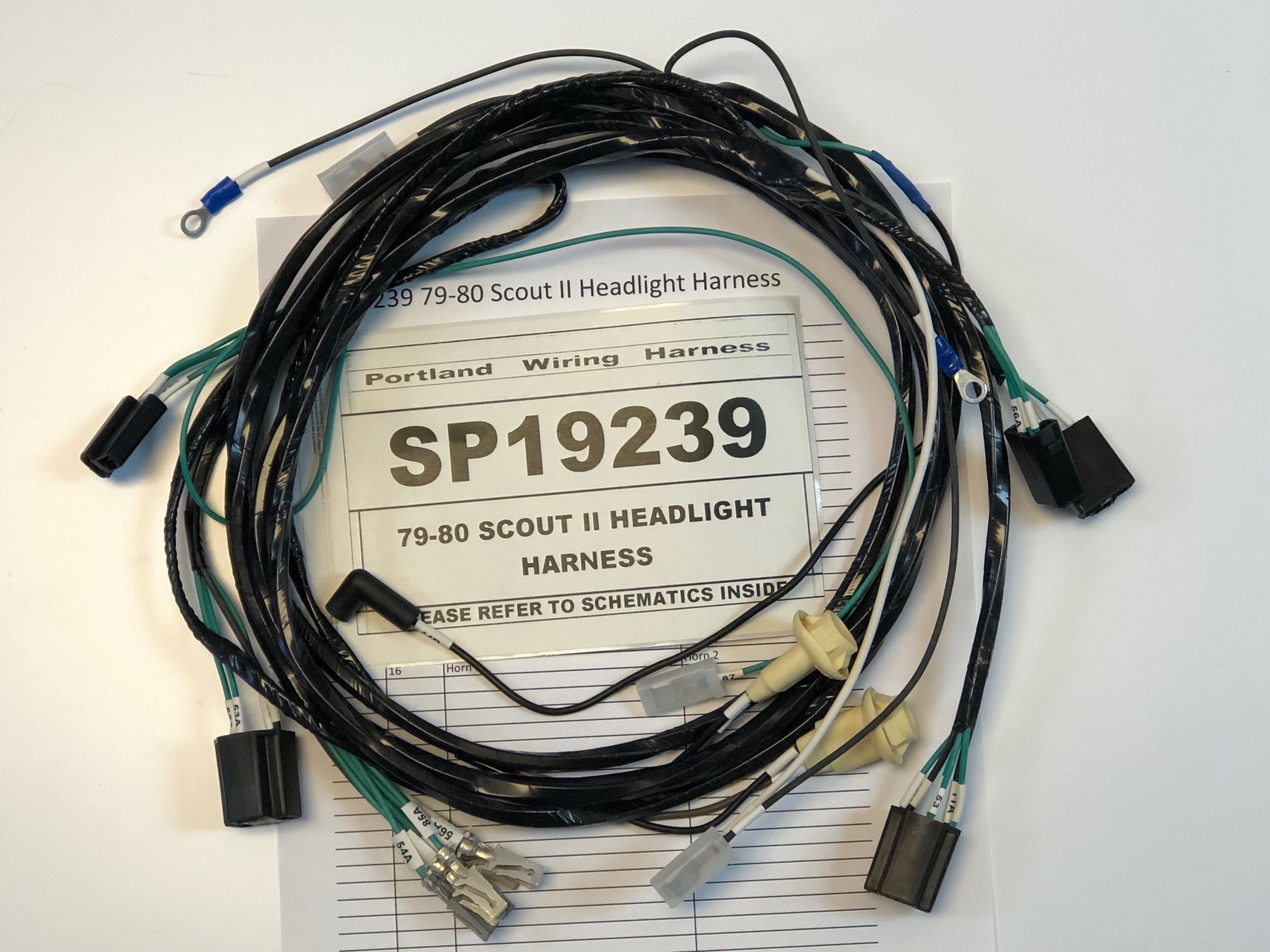 Scout II Headlight Wiring Harness 1979 & 80 Gas And Diesel