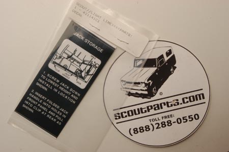 Scout II Jack Storage Decal For