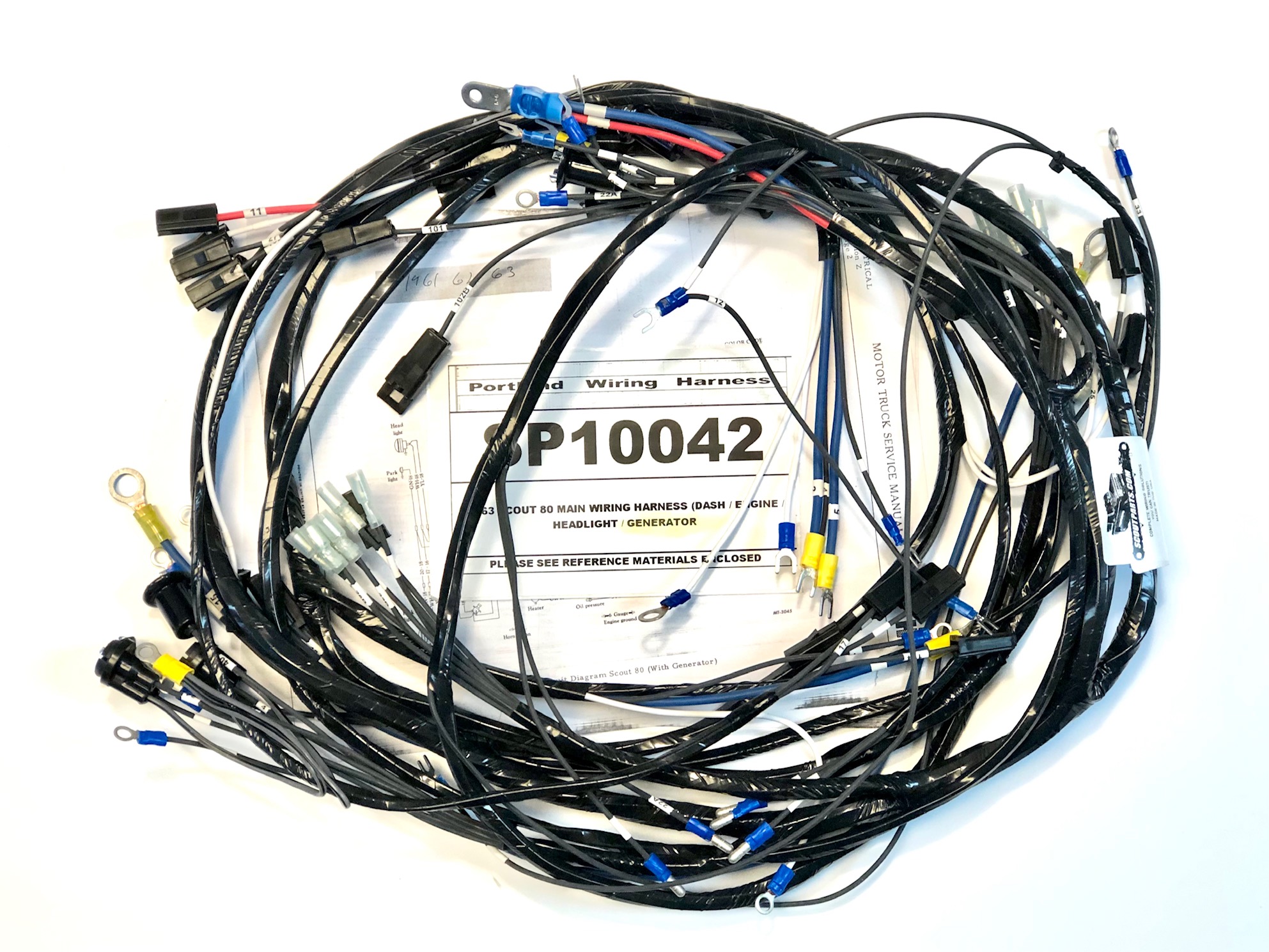 Scout 80 Main Wiring Harness  (Dash/Engine/Headlight)1961-63 For Generator or Alternator 861766R92